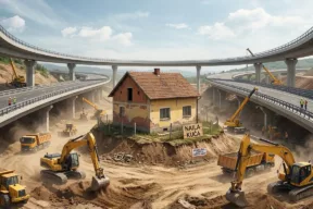 Kineska kuća ekser okružena autoputem
