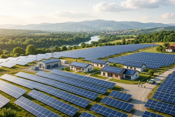 Solarni paneli na krovu kuće Srbija